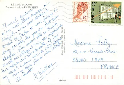Siné-Saloum — Greniers à mil de Palmarin — Foto MYD-B.P. 1037 - Dakar - 85/5 — Rewers