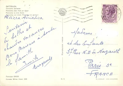 Cattolica — panorama widziana z samolotu — Rotalcolor Milano N. 5 — Rewers
