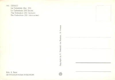 Cefalù — Katedra z XII wieku — Wydawnictwo A. Varzi, Pescara — Rewers