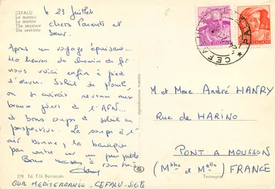 Cefalù — A marina — Ed. F.lli Barracato n°278 — Verso