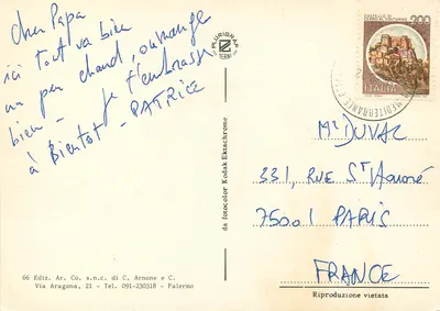 Cefalù — widok panoramiczny i lokalne sceny — Ediz. Ar. Co. s.n.c. di C. Arnone e C. — Rewers