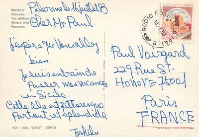 Cefalù — Ogólny widok — wydawnictwo 'Sicilia' n°403 — Rewers