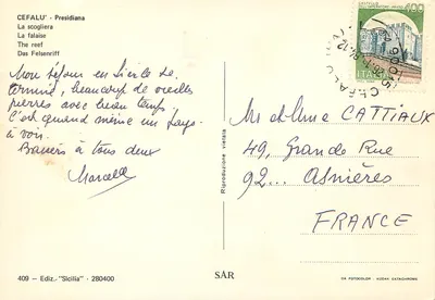 Cefalù - Widok na skałę — Wydanie 'Sicilia' nr 409 — Rewers