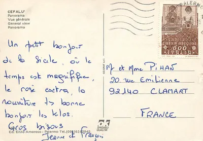 Cefalù — Vista geral — Ed. Enzo Amoroso, Palerme — Verso