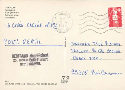Cefalù — Vista geral — Ed. Enzo Amoroso, n°196 — Verso