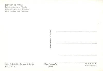 Certosa di Pavia — Chiostro piccolo e Tiburio — Vera Fotografia, Torino, n° 04296 — Rewers