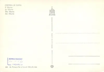 Certosa di Pavia — O Tiburio — editor MUZIO MILANO, n° 025 — Verso