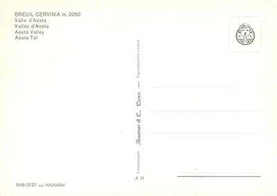 Mont Cervin — widok panoramiczny — Brunner & C., Como n° A 31 — Rewers