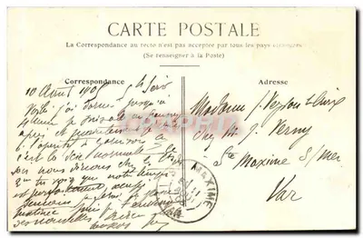 Grenoble — O Palácio de Justiça e a estátua de Bayard — Ch. M. — Verso