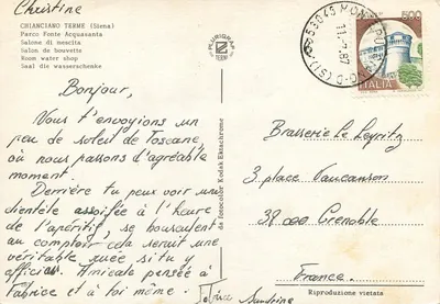 Chianciano Terme — Saloon z napojami — Plurigraf Terni — Rewers