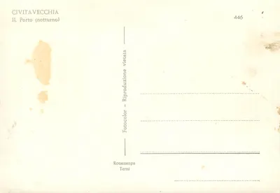 Civitavecchia — Widok portu w zachodzie — Rotastampa Terni, nr 446 — Rewers