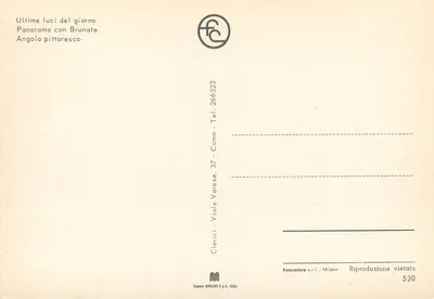 Como — Ricordo — Clerici - Viale Varese, 37 - Como — Verso