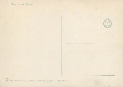 Como - A Catedral - editor Brunner & C., n° 100-143 — Verso