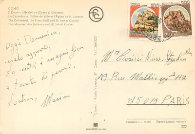 Como — Katedra, Ratusz i Kościół św. Jakuba — Clerici - Viale Varese, 37 — Rewers