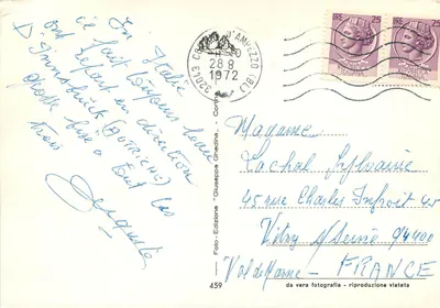 Cortina m.1224 Dolomiti — krajobraz i kwiaty — Wydawnictwo Giuseppe Ghedina n°459 — Rewers