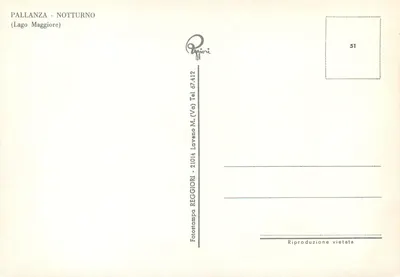 Pallanza - Notturno — Lago Maggiore — Fotostampa Reggiori — Verso