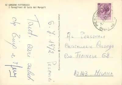 Pittoreski Gargano — faraglioni z baie dei Mergoli — Trimboli (Włochy) n°52 — Rewers