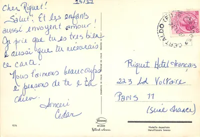 Pôr do sol no mar — vela e boia — editor Garami, n° 9276 — Verso