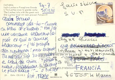 Isola Lachea and Faraglione Grande — Catania — Edition CO.VE.S n°29 — Back