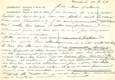 COURMAYEUR - Glacier and Dent du Géant — Publisher SACAT, Torino, No. 538 — Back