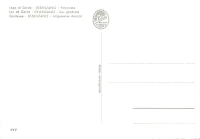 Lago di Garda - DESENZANO - Panorama — widok ogólny — wydawca M. Ross, Brescia, n° 642 — Rewers