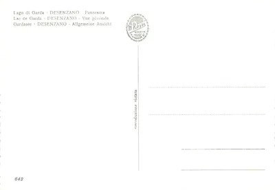 Jezioro Garda - DESENZANO - Pejzaż — ogólny widok — wydawca M. Ross, nr 642 — Rewers