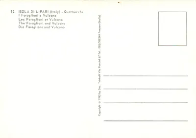 Ilha de Lipari — Os Faraglioni e Vulcano — Quattrocchi, Pescara — Verso