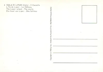 Ilha de Lipari — O castelo — editor Puccini, n°4 — Verso