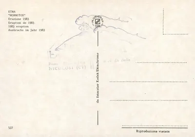 एटना — 1983 के विस्फोट — प्लुरीग्राफ टर्नी — पीछे