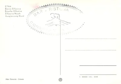 Etna — Bocca Effusiva — Ediz. Trinacria - Catania — Verso