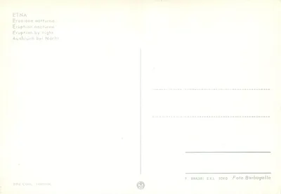 Etna — Erução noturna — Edição Conti Taormina — Verso