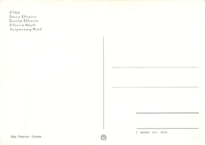 Etna — Bocca Effusiva — Ediz. Trinacria - Catânia — Verso