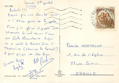Étna — erupções e paisagem — Fotometalgrafica Bologna n°175 — Verso