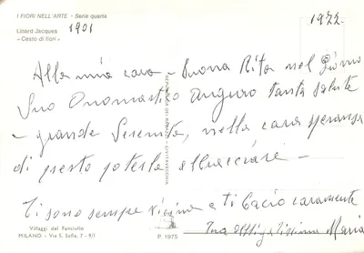 Bouquet de flores — República das Crianças — série quartes, n°1901 — Verso
