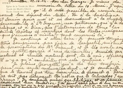 Roma - Igreja da Trindade dos Montes — ilustração de três crianças diante das escadas — editor não visível — Verso