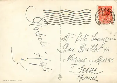 Lilas — carta postal colorida — editor G.M. n°1180/88 — Verso