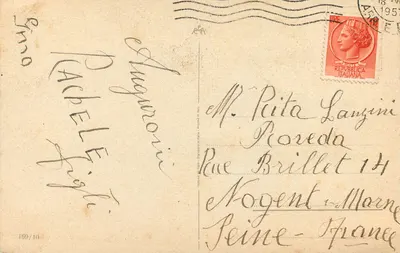 Dziecko rysujące — scena wewnętrzna — wydawca ONNATI, n° 169/10 — Rewers