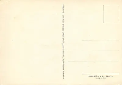 Sicília — Carta turística ilustrada — Edições Saiga Già & G. Palermo — Verso