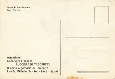 Lo struggimento di Butterfrai — wiersz w języku włoskim — wydawca Buccellato Taddeucci, seria 10 — Rewers