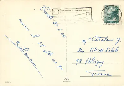 Dwa dzieci w górach — wydawca Milano-Dep. n° 3089/70 — Rewers