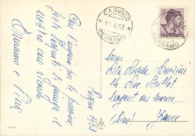 Jezus zmartwychwstający — scena Wielkanocna z dziećmi — wydawca G.M. nr 4436/39 — Rewers