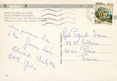 Efekty leczenia w Termach Euganejskich — Turlon, Abano Terme — Rewers