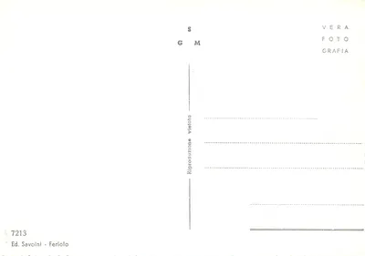 Feriolo - Lago Maggiore — widok z jeziora z łódkami i kościołem — Wyd. Savoini, nr 7213 — Rewers