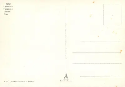 Florence — widok panoramiczny — Innocenti Editore in Firenze, FI 100 — Rewers