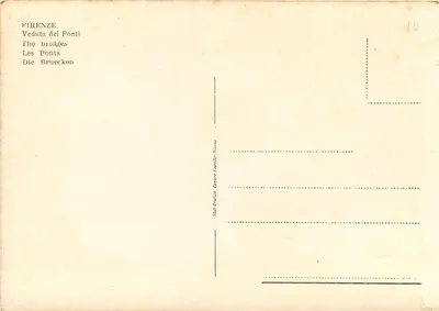Florence — Most Vecchio — Stab. Grafica Cesare Capello - Milano — Rewers