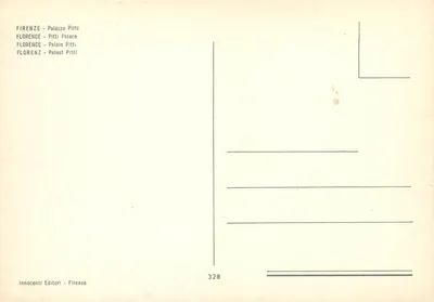 Florença - Palácio Pitti — Innocenti Editori, n° 328 — Verso