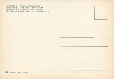 Florença - Catedral e Torre da Sinagoga — Innocenti Editori n°310 — Verso