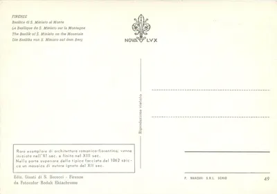 Bazylika S. Miniato al Monte — Firenze — Wydawnictwo Giusti di S. Becocci — Rewers