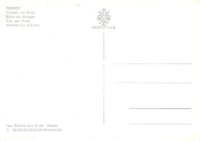 Florença — Ponte Vecchio — editor Gino Giusti, n°11 — Verso