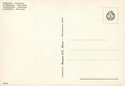 Florença – Panorama — Brunner & C., Como n° 90-05 — Verso